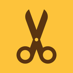 The scissors icon. Shears and clippers, cut off symbol. Flat