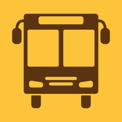 The bus icon. Public transport stop symbol. Flat
