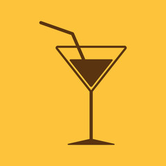 The cocktail icon. Drink and party, alcohol symbol. Flat