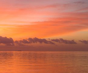 sunset at Maldivian beach
