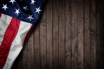 Flag of The USA on clean background with space for text