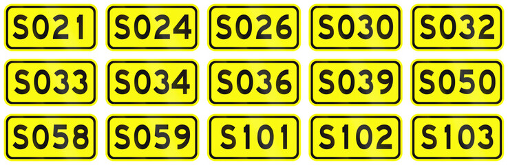 Collection of Chinese numbered provincial road markers