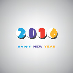 Simple Colorful New Year Card, Cover or Background Design Template - 2016