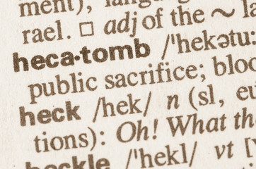 Dictionary definition of word hecatomb