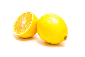 Obraz na płótnie Canvas Juicy half of a lemon on a white background