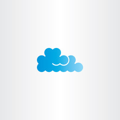 blue cloud vector icon logo element