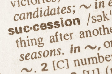 Dictionary definition of word succession