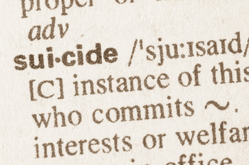 Dictionary definition of word suicide