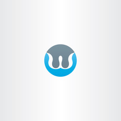 logo w letter w circle icon vector sign