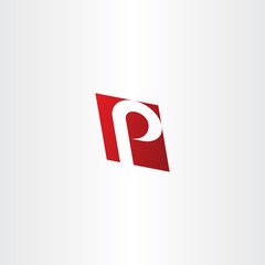 logotype letter p red logo vector element