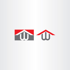 logotype w letter w house home logo vector