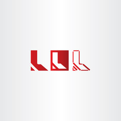 red letter l logo set logotype l vector icon design