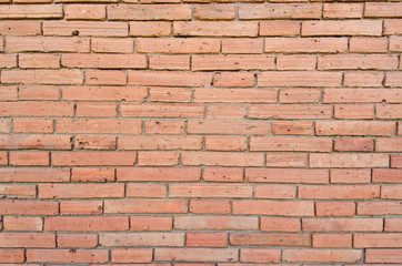 Brown brick wall in an old contemporary temple in Thailand