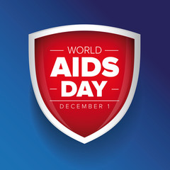 World AIDS Day - December 1 red shield
