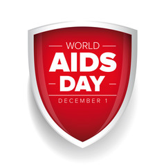 World AIDS Day - December 1 red shield