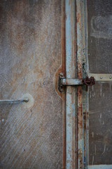 vintage door or old door with close position, old door locked, can't pass the door cause damage.