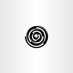 technology black circle abstract logo icon