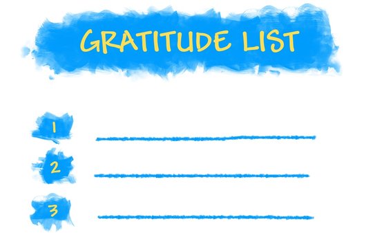 Gratitude List Written On Blank List