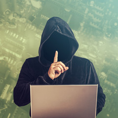 Hacker at work. Internet security concept