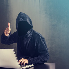 Hacker at work. Internet security concept