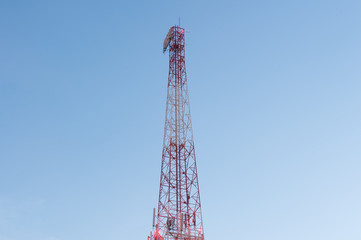 Telecommunication tower and blue sky