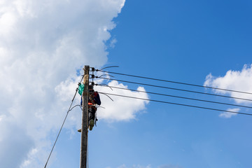 electric pole for install new cable on light poles
