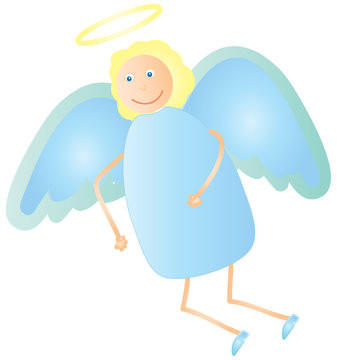 Simple childish angel vector illustration
