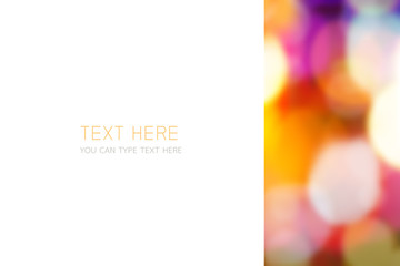 Blurred Colorful bokeh background with place for your text