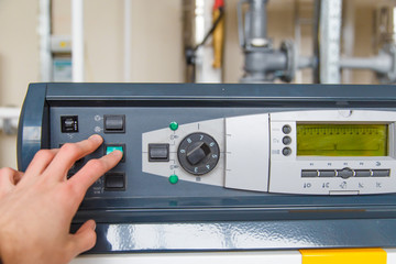 system control panel gas boiler hand stop