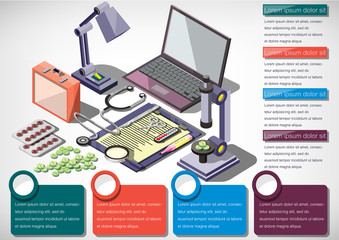 illustration of infographic medical concept in isometric graphic