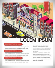 illustration of info graphic  urban city concept in isometric graphic