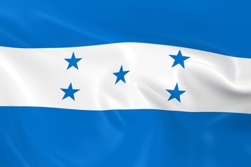 Waving Flag of Honduras - 3D Render of the Honduran Flag with Silky Texture