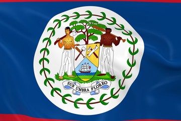 Waving Flag of Belize - 3D Render of the Belizean Flag with Silky Texture