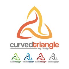 Curved Triangle Design Logo Icon