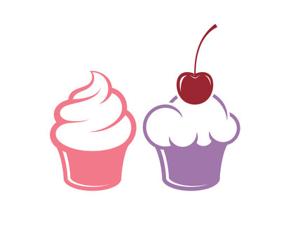 Cupcake. Icon set 