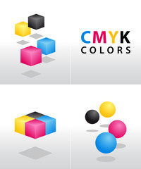 CMYK shapes and colors for designers