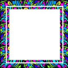 Stained-Glass Abstract Square Frame