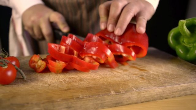 preparing a sauce for pasta in Italian style