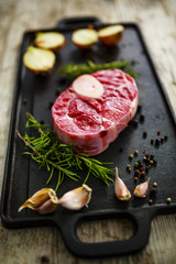 Beef, raw rib-eye steak
