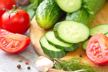 Ingredients for vegetable salad