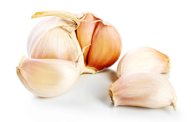Garlic isolated on white