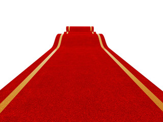 Rolled up red carpet