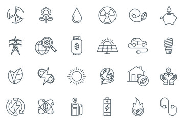 Green energy icon set