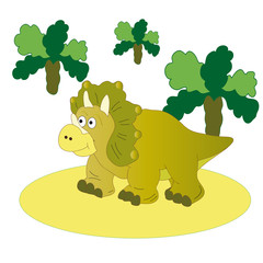 Fototapeta premium Brown dinosaur-Triceratops.