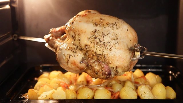 Poulet r&ocirc;ti pommes de terre