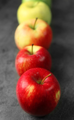 Apples on dark grey background