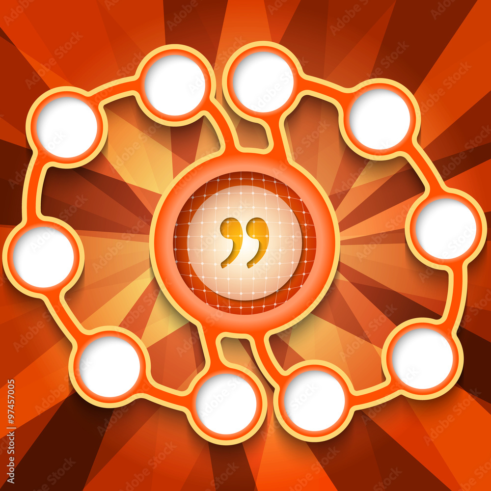 Poster Eleven abstract circular boxes for your text and quotation mark