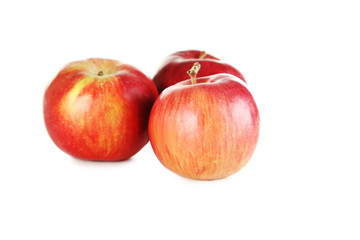 Fototapeta na wymiar Fresh red apples isolated on a white