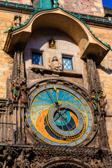 Fototapeta na wymiar Medieval astronomical clock located in Prague, the capital of the Czech Republic.