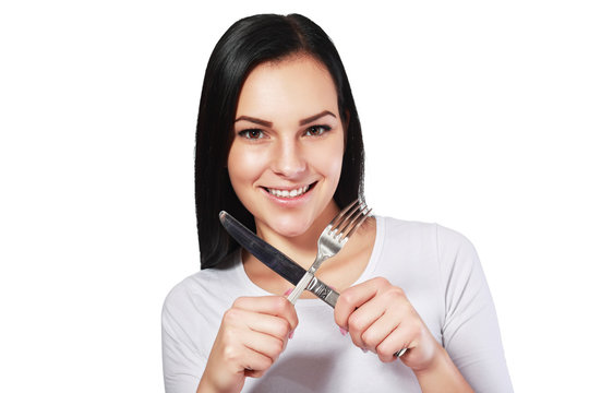 Woman With Fork And Knife